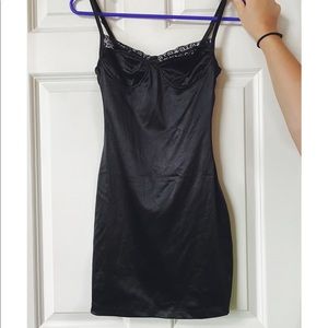 Princess Polly Motel Silk Black Dress